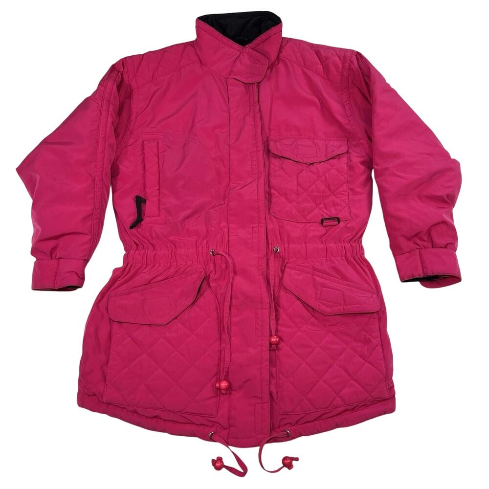 Eddie Bauer Signature Coat Womens Petite Size S Pink Goose Down Parka Vintage
